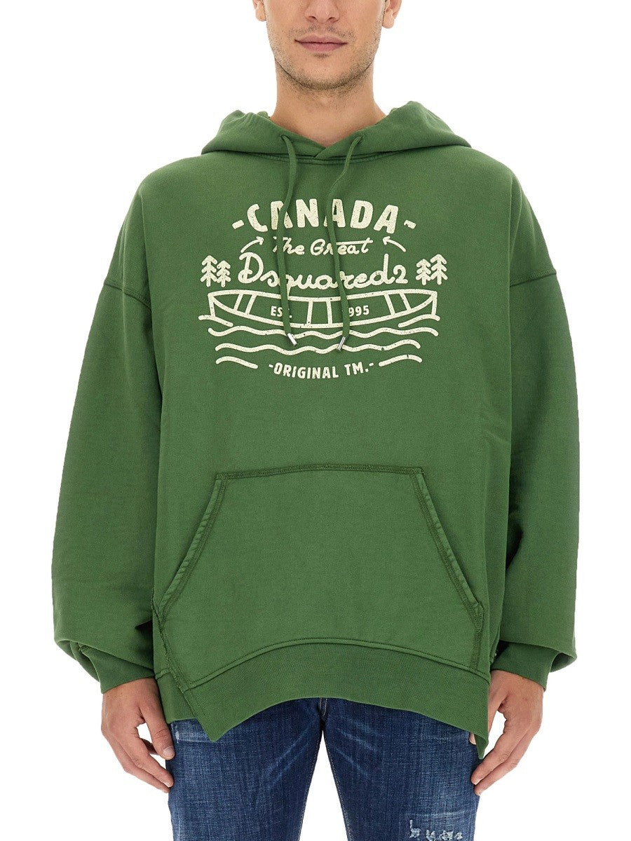 Dsquared2 Oversized Sweater met logo – Groen