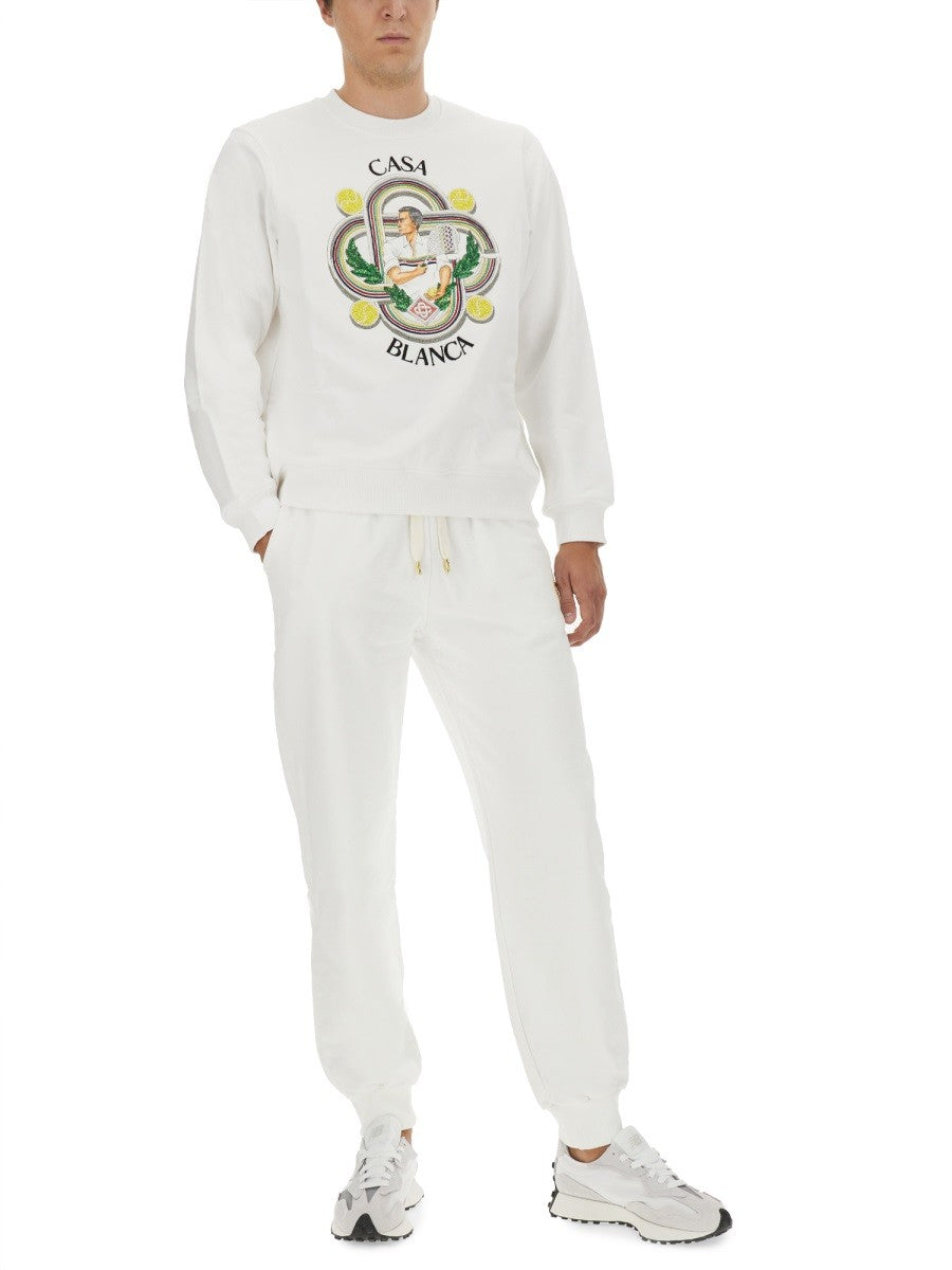 Casablanca Sweater met logo – Wit