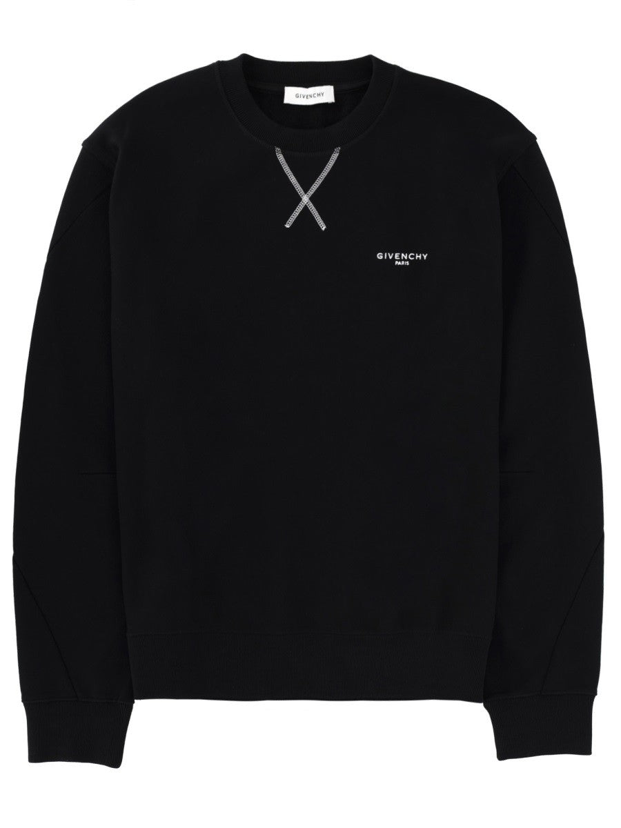 Givenchy Katoenen Sweater met logo – Zwart