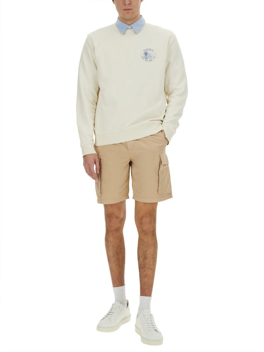 Woolrich Sweater met Logo – Ivoor