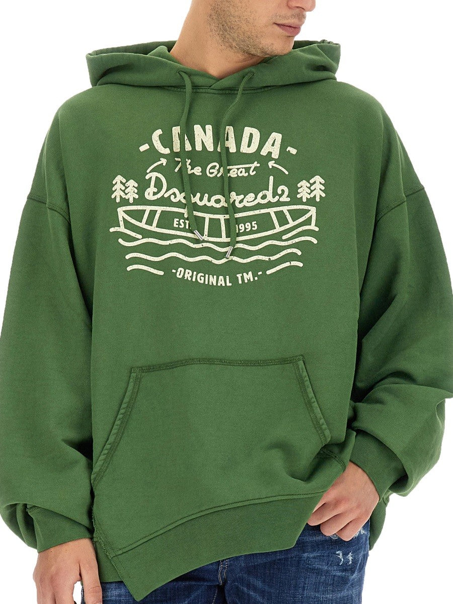 Dsquared2 Oversized Sweater met logo – Groen