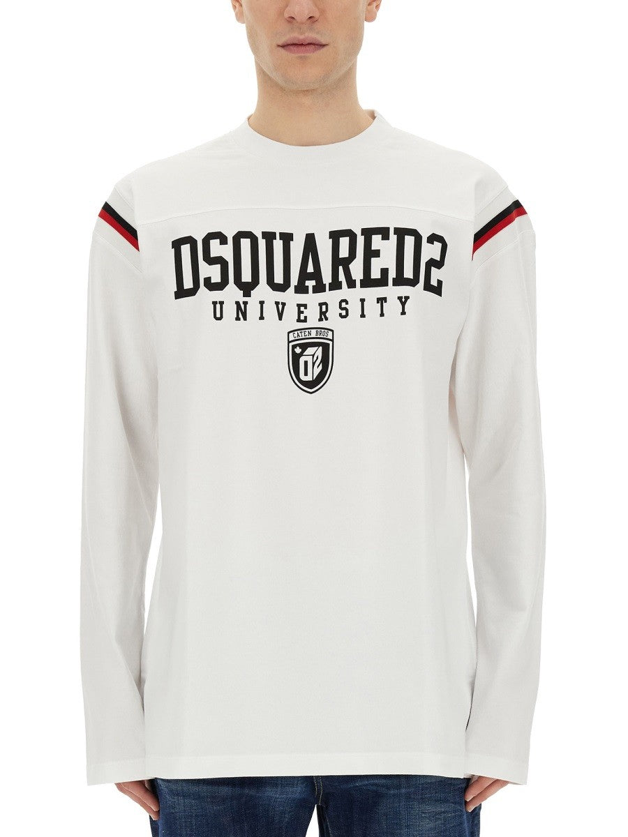 Dsquared2 Katoenen Sweater met logo – Wit