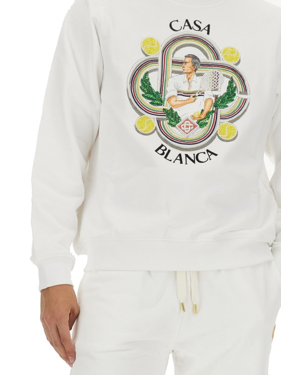 Casablanca Sweater met logo – Wit