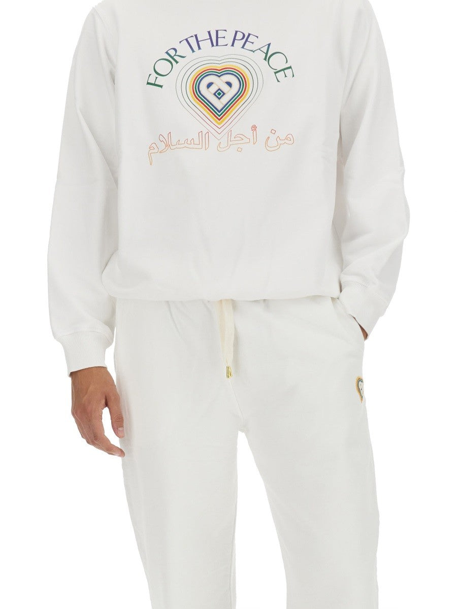 Casablanca Sweater met logo – Wit