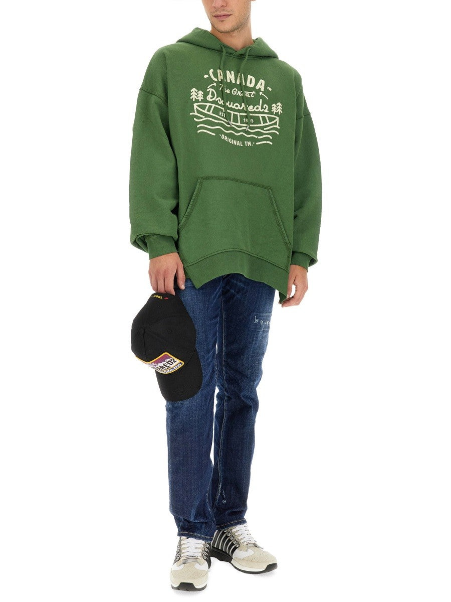 Dsquared2 Oversized Sweater met logo – Groen
