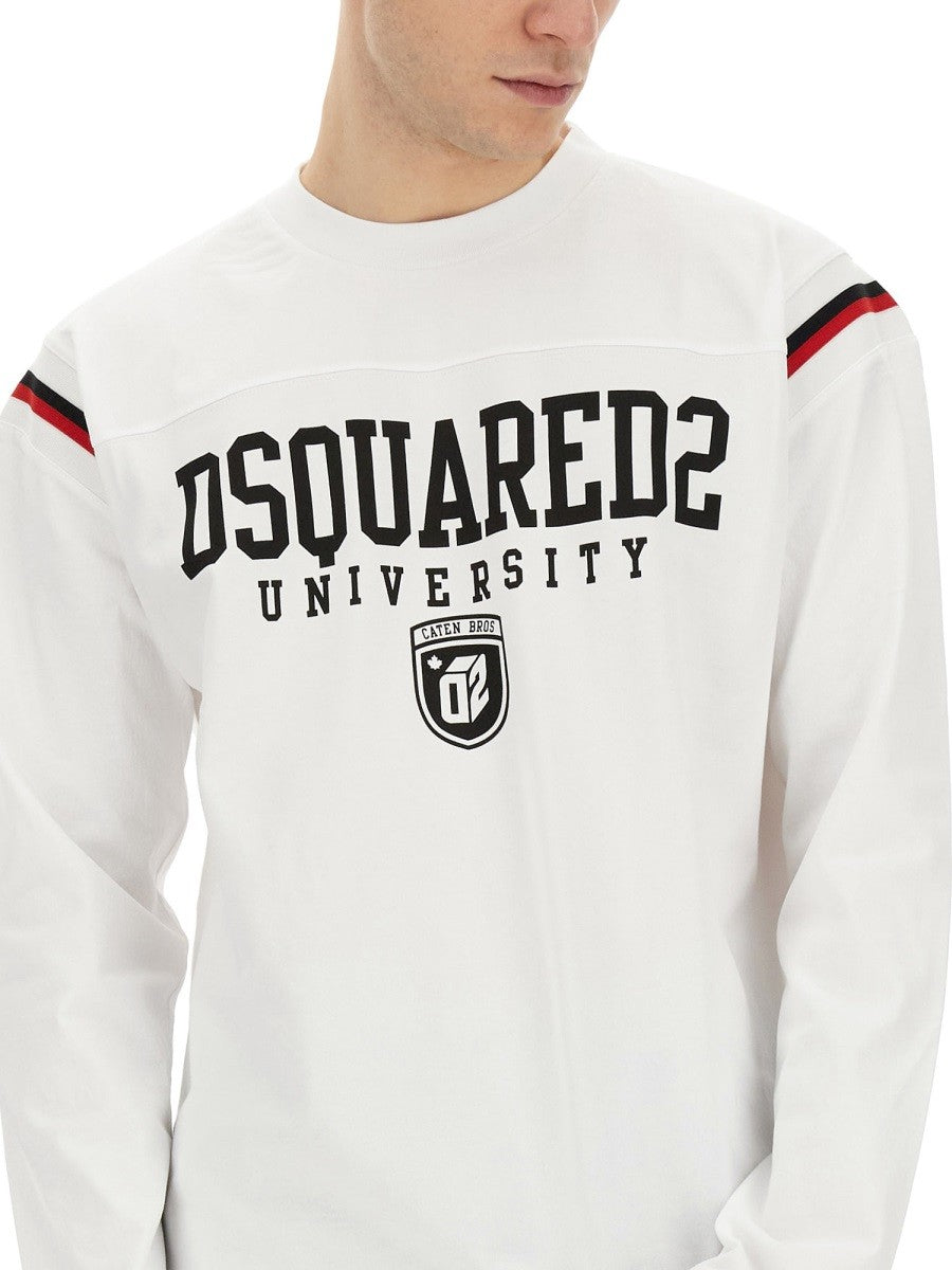 Dsquared2 Katoenen Sweater met logo – Wit