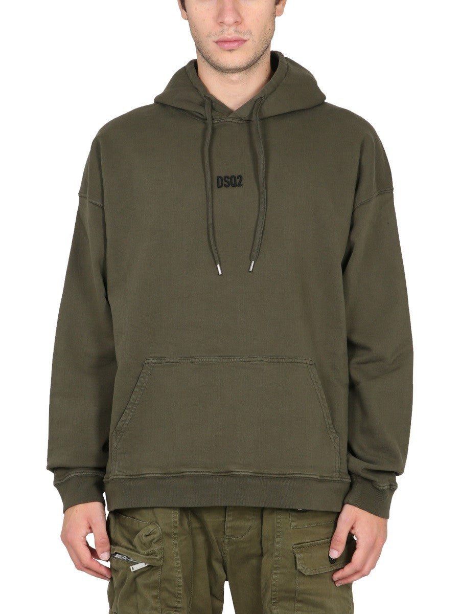 Dsquared2 Hoodie met mini-logo – Legergroen