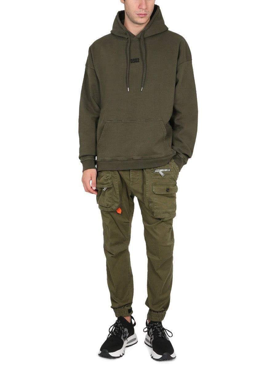 Dsquared2 Hoodie met mini-logo – Legergroen