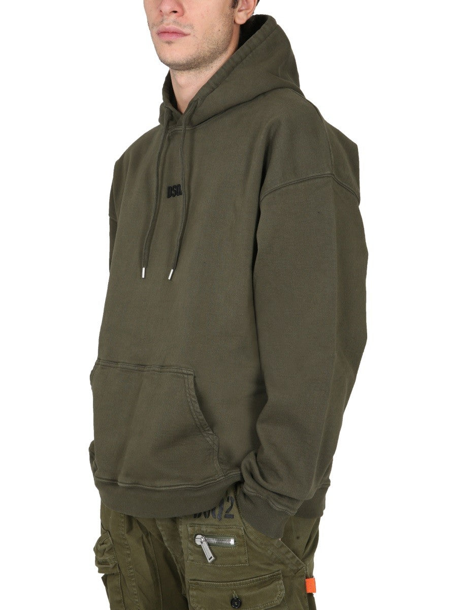 Dsquared2 Hoodie met mini-logo – Legergroen