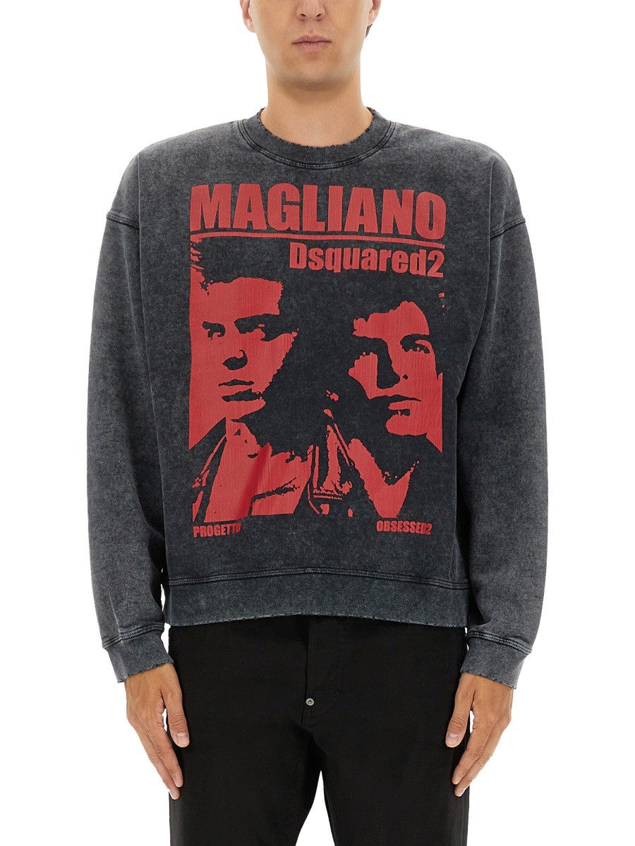 Dsquared2 Sweater met print – Grijs