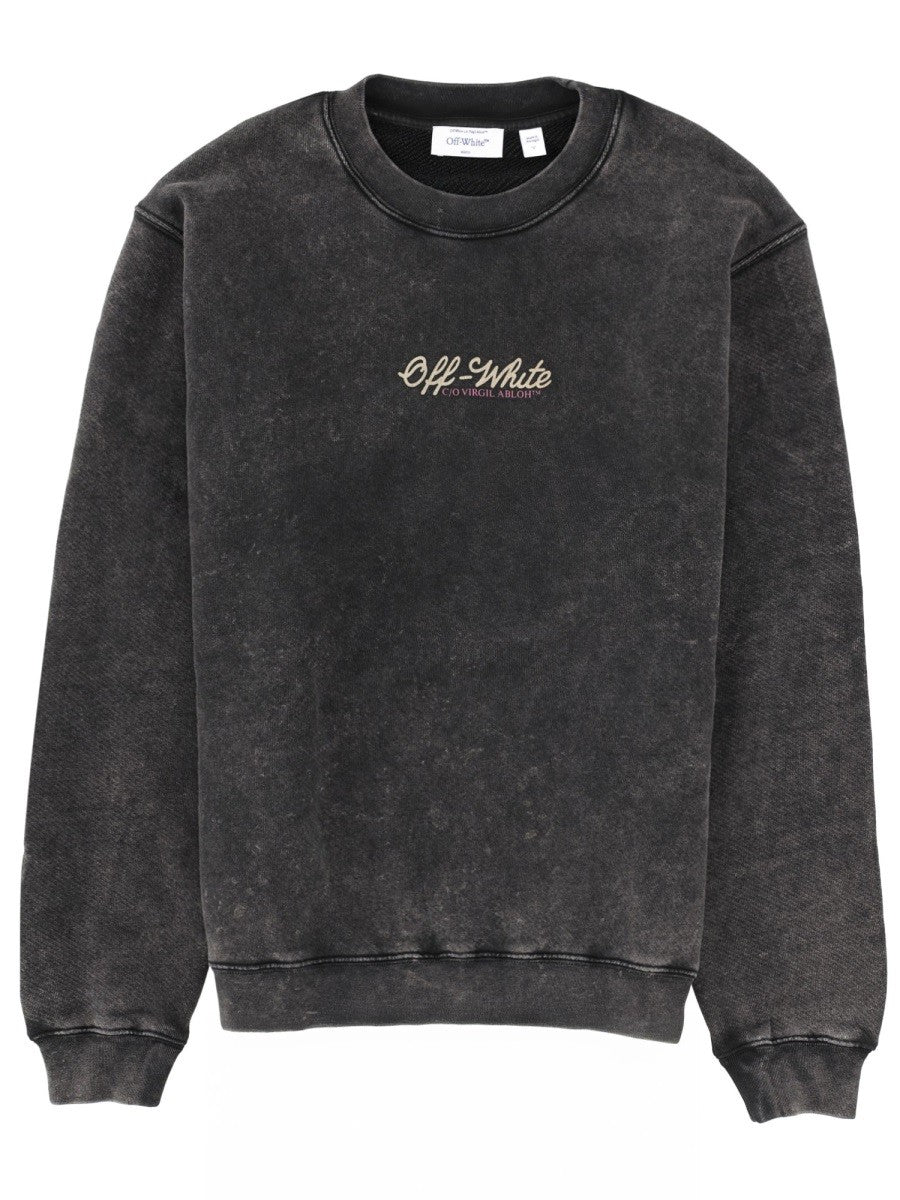 Off-White Sweater met Print – Antraciet