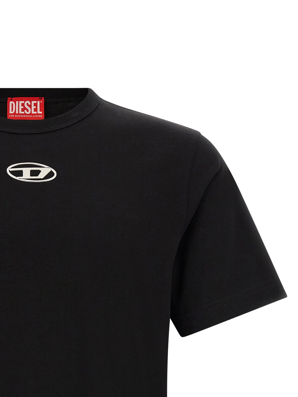 Diesel T-shirt met Oval D-logo – Zwart