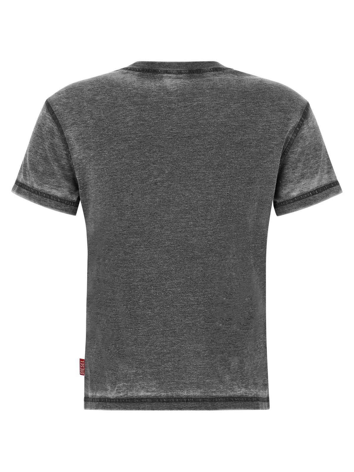 Diesel T-shirt met print en strass – Grijs