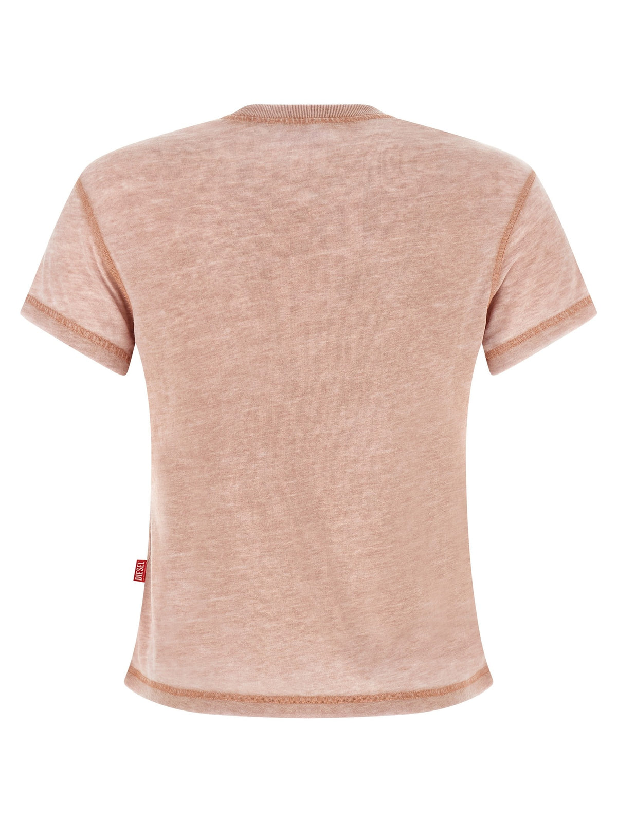 Diesel T-shirt met print en strass – Roze