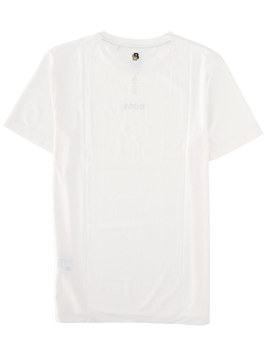 Boss Polyester T-shirt met logo – Wit