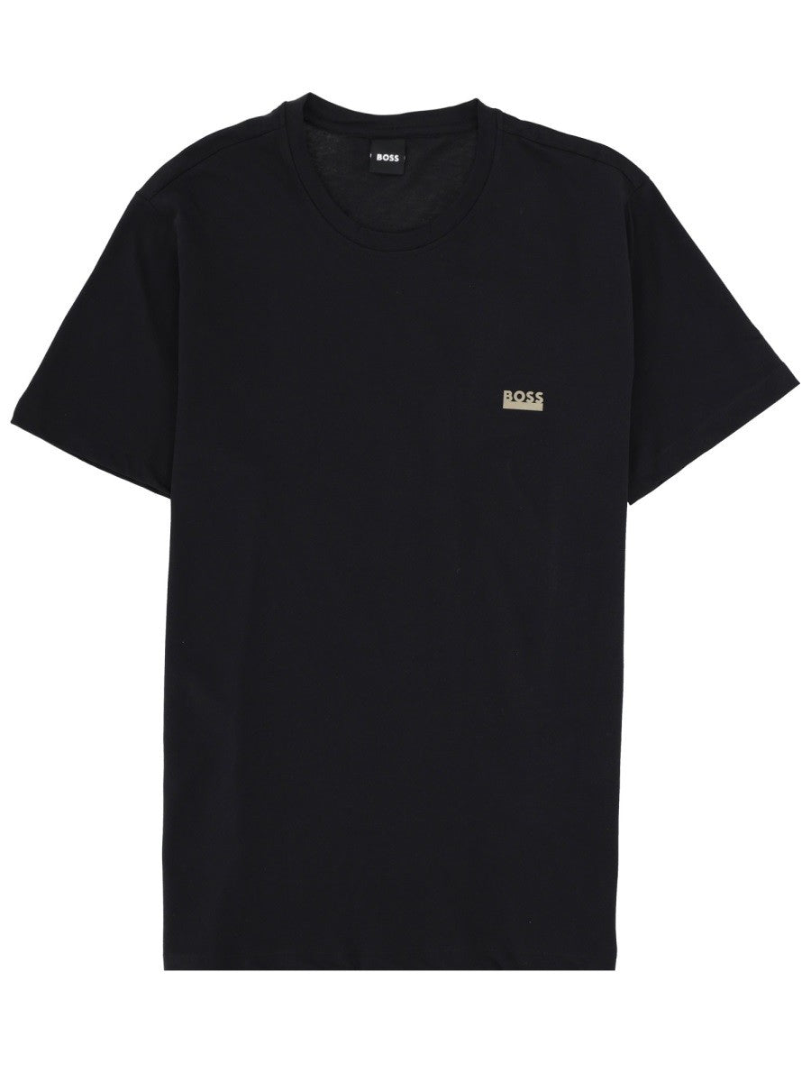Boss Katoenen T-shirt met logo – Zwart