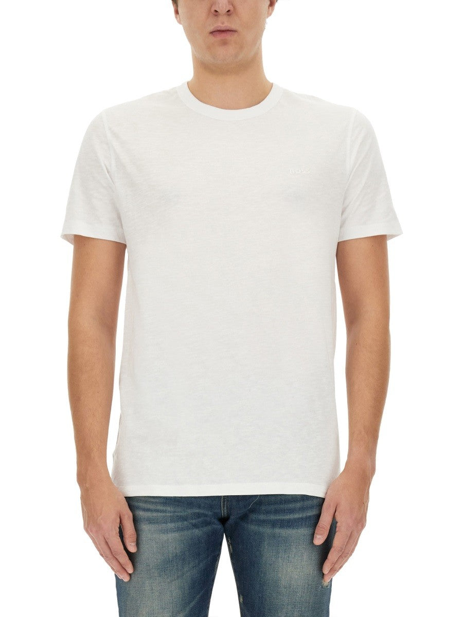 Boss Katoenen T-shirt – Wit