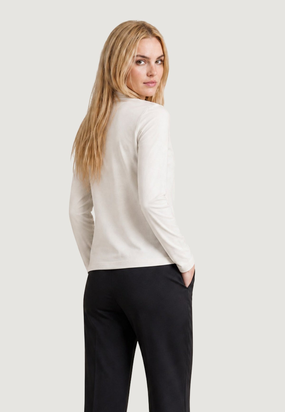 Armani Exchange T-shirt met Lange Mouwen en Strass – Beige