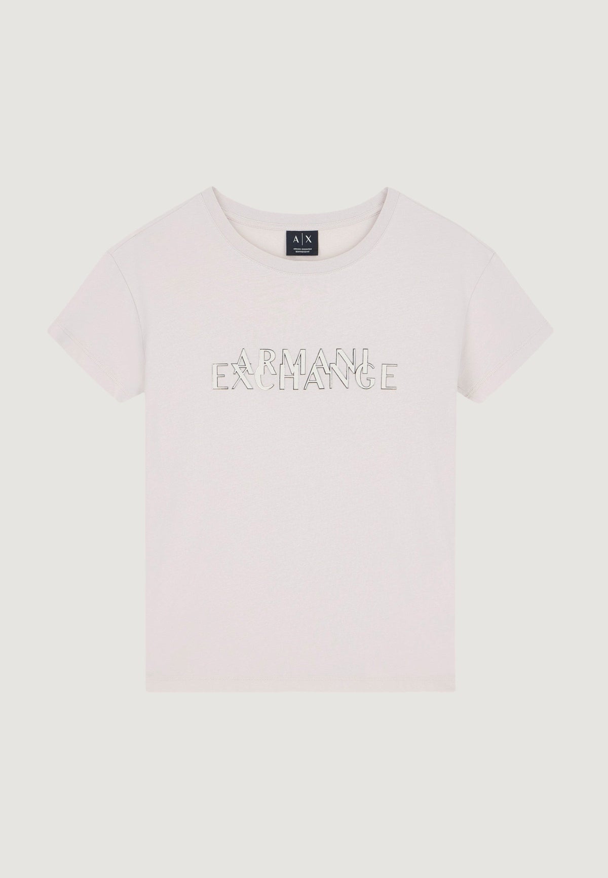 Armani Exchange T-shirt met Print en Ronde Hals Dames – Beige