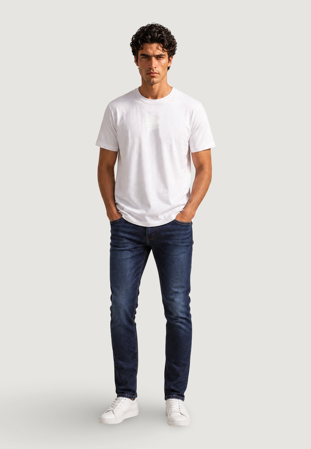 Armani Exchange T-shirt met Ronde Hals Heren – Wit