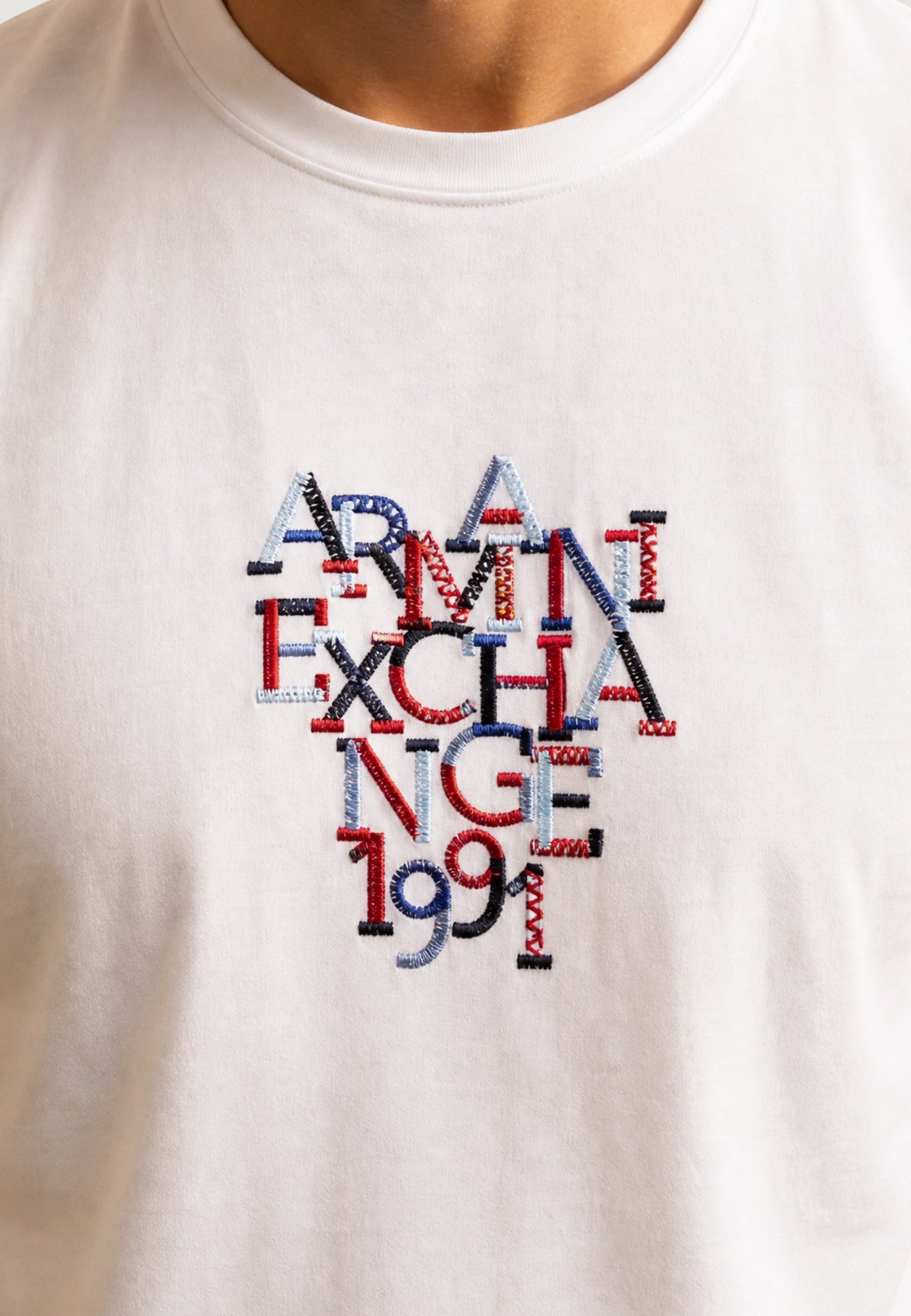 Armani Exchange T-shirt met Ronde Hals Heren – Wit