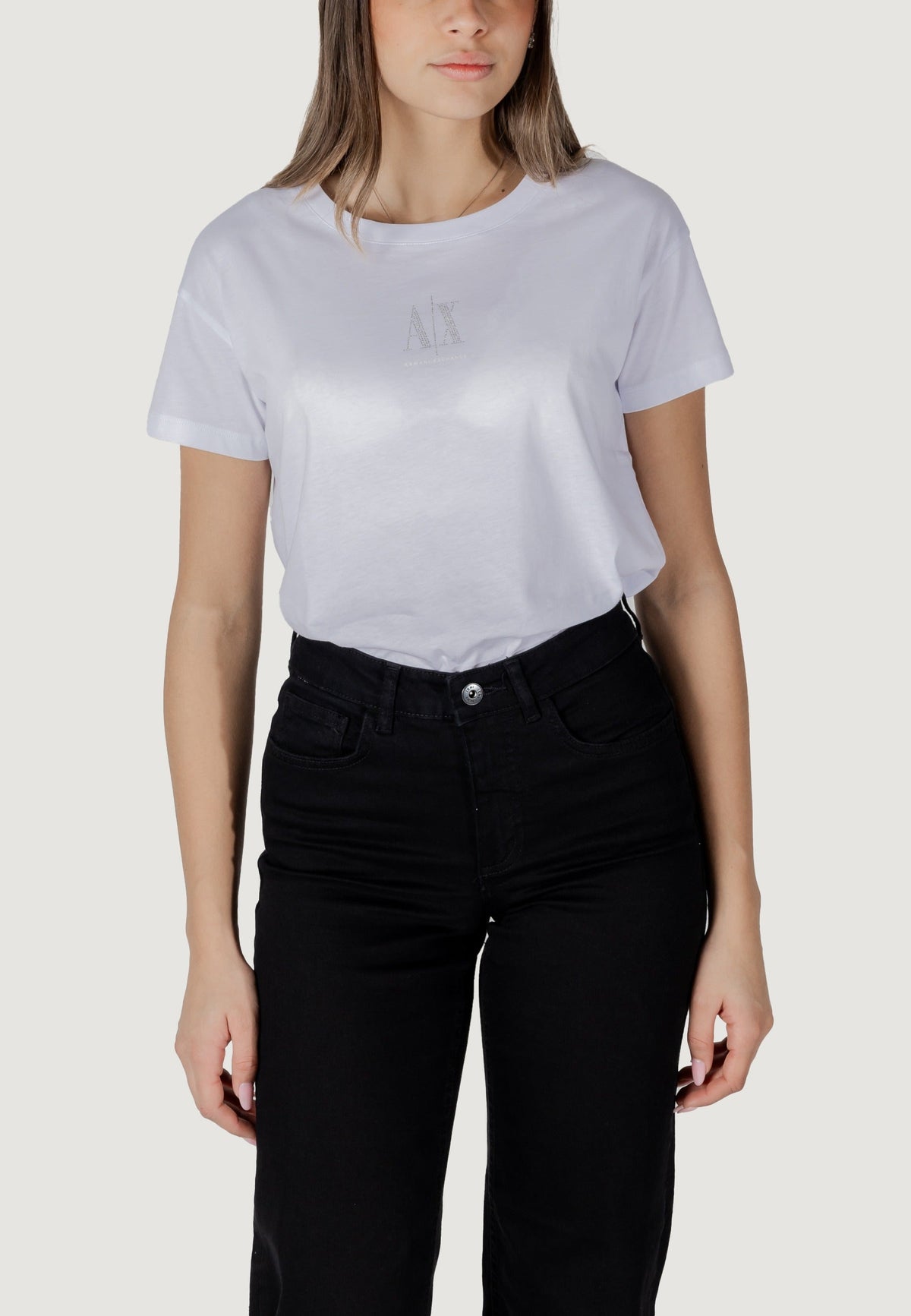 Armani Exchange T-shirt met Korte Mouwen Dames – Wit