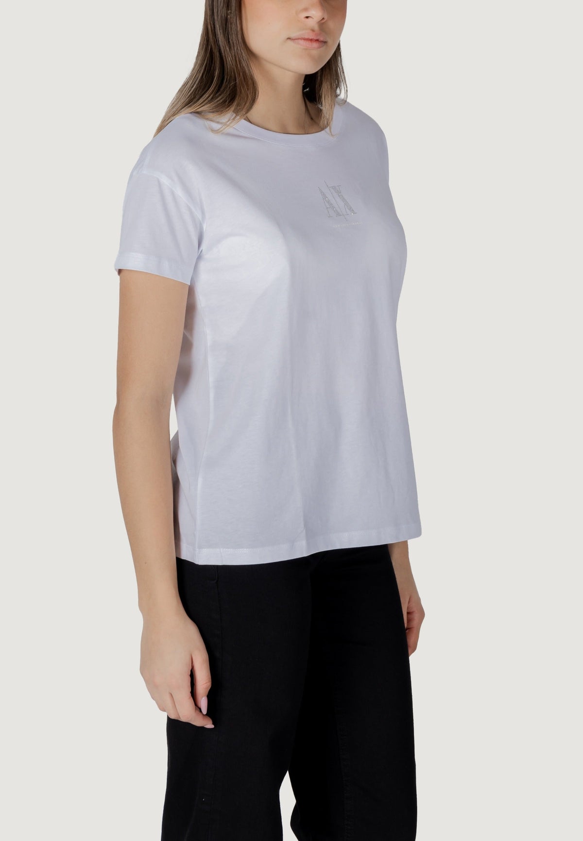 Armani Exchange T-shirt met Korte Mouwen Dames – Wit