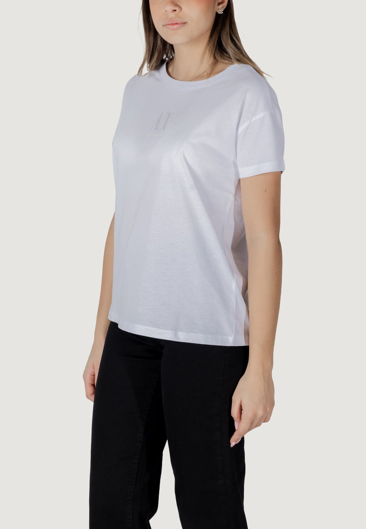 Armani Exchange T-shirt met Korte Mouwen Dames – Wit