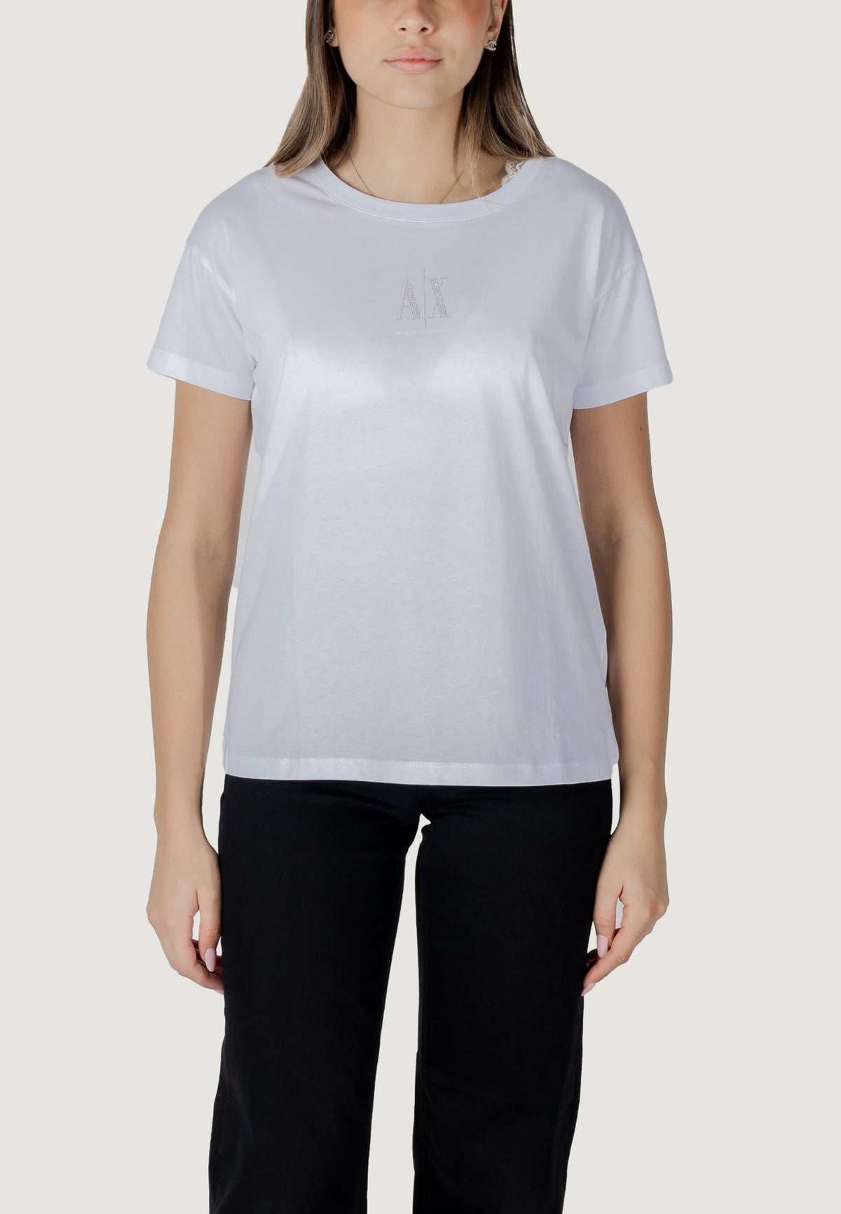 Armani Exchange T-shirt met Korte Mouwen Dames – Wit