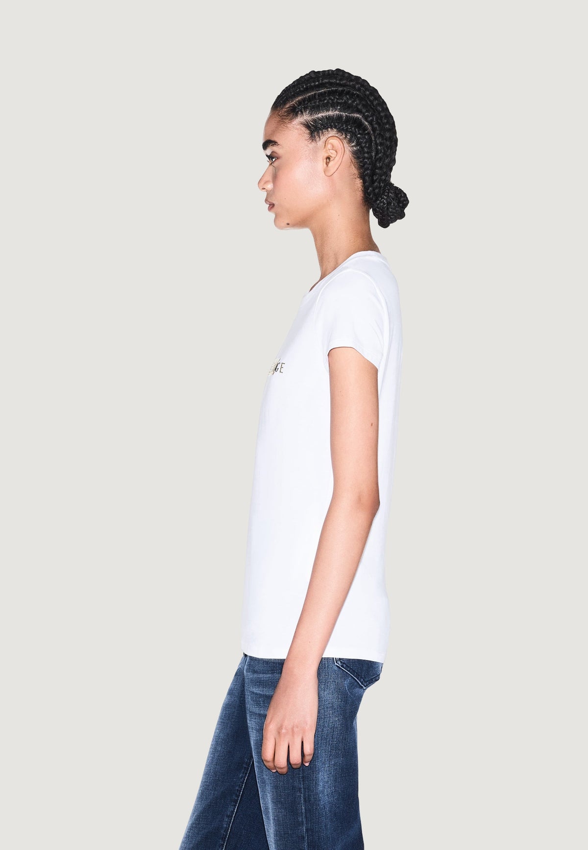 Armani Exchange T-shirt met Ronde Hals Dames – Wit