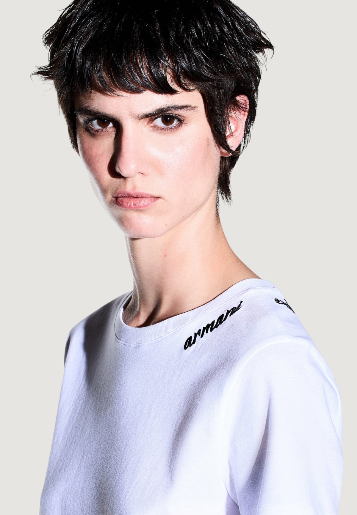 Armani Exchange T-shirt met Korte Mouwen Dames – Wit