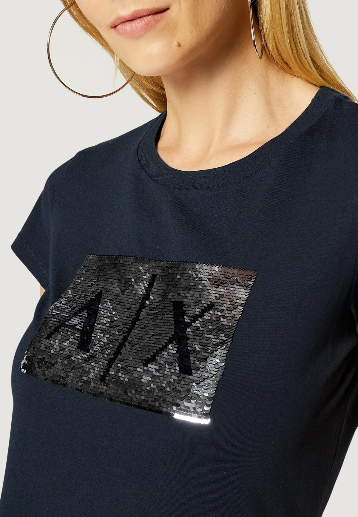 Armani Exchange T-shirt met Korte Mouwen Dames – Blauw