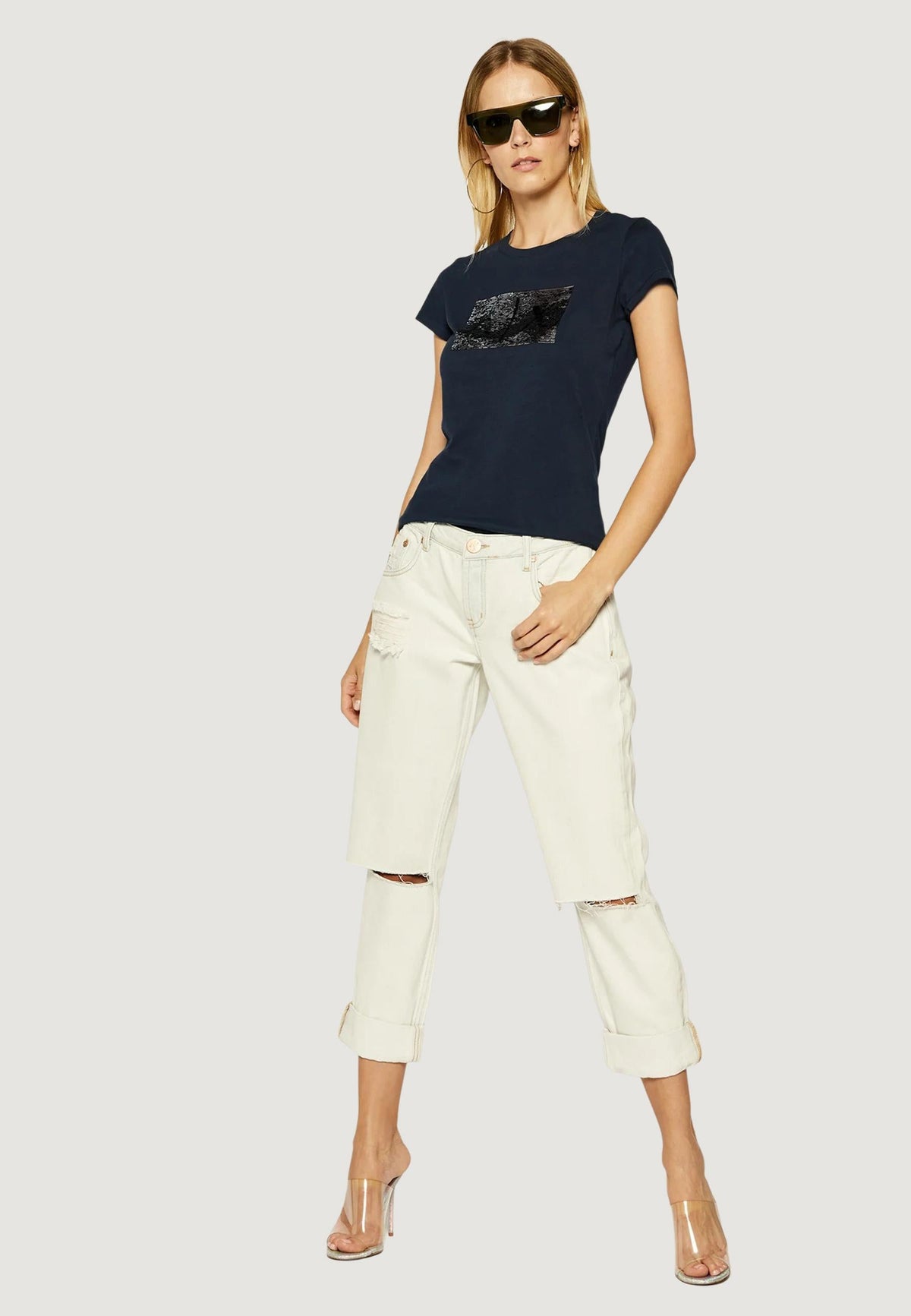 Armani Exchange T-shirt met Korte Mouwen Dames – Blauw