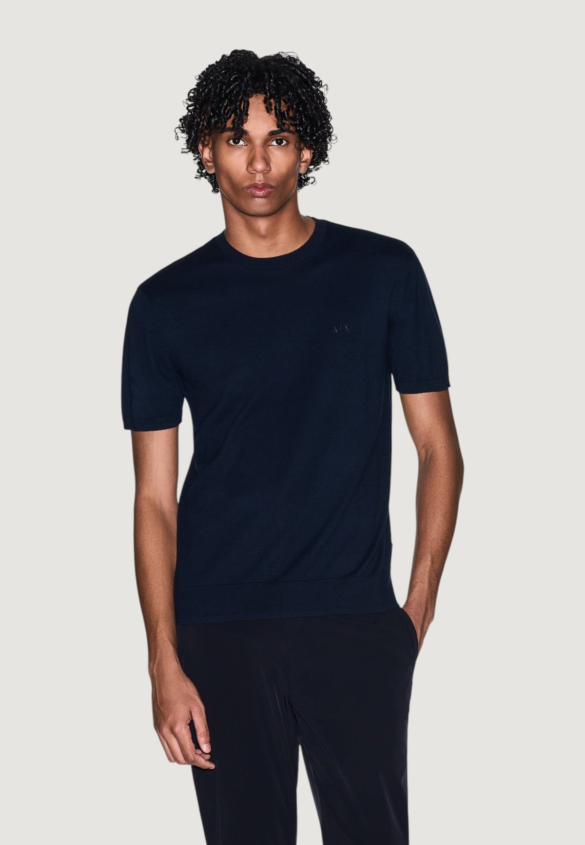 Armani Exchange T-shirt van Spijkerstof – Blauw