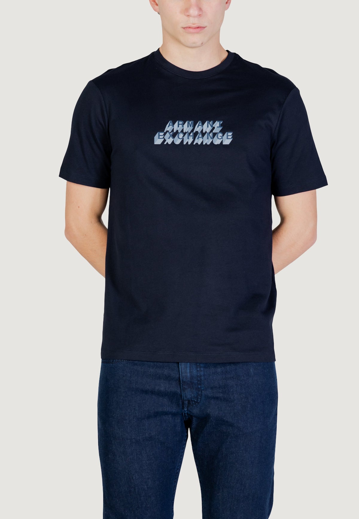 Armani Exchange T-shirt met Korte Mouwen Heren – Marineblauw