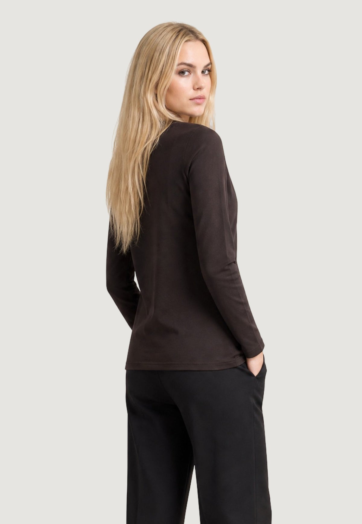 Armani Exchange T-shirt met Lange Mouwen en Print Dames – Bruin
