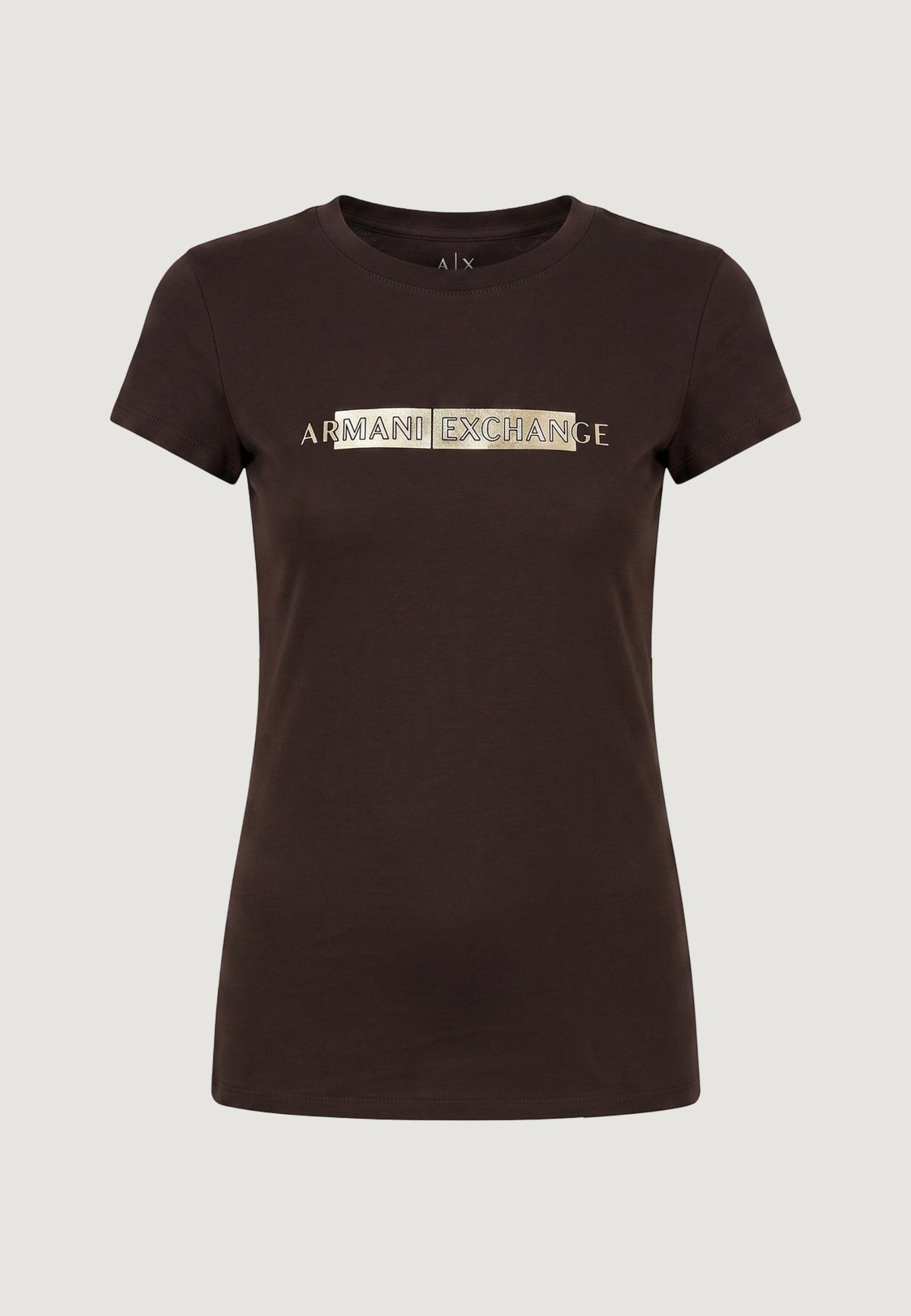 Armani Exchange T-shirt met Ronde Hals Dames – Bruin