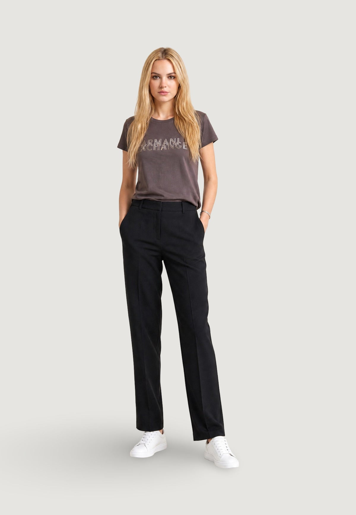 Armani Exchange T-shirt met Print Dames – Bruin
