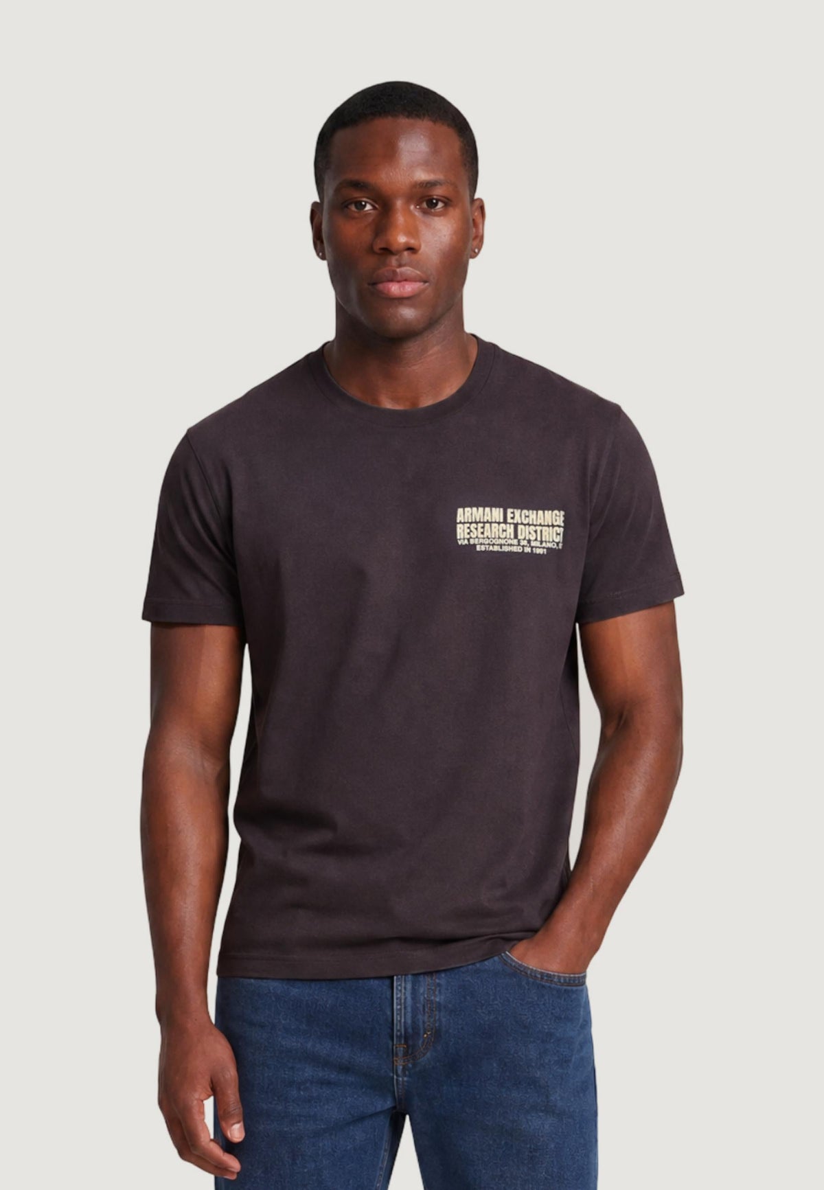 Armani Exchange T-shirt met Print – Bruin