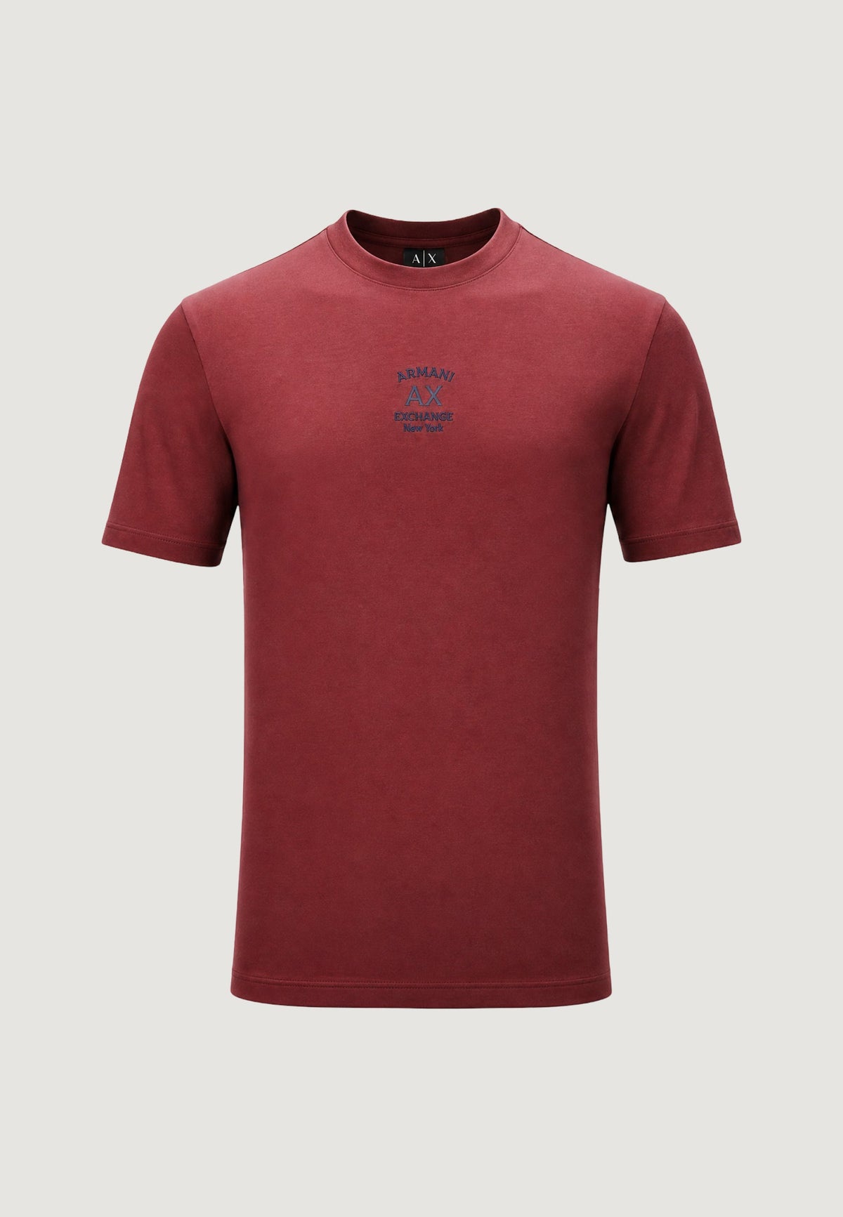 Armani Exchange T-shirt met Ronde Hals Heren – Bordeauxrood