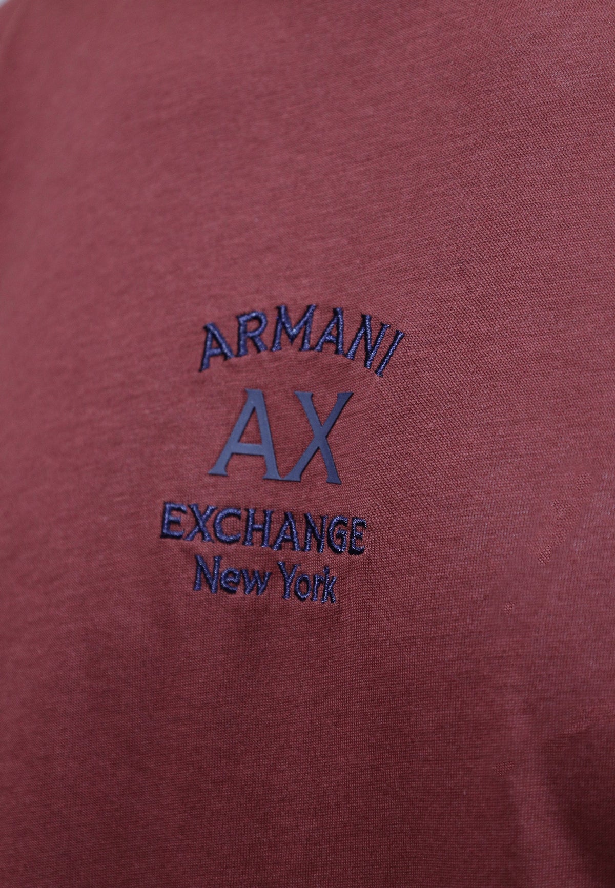 Armani Exchange T-shirt met Ronde Hals Heren – Bordeauxrood