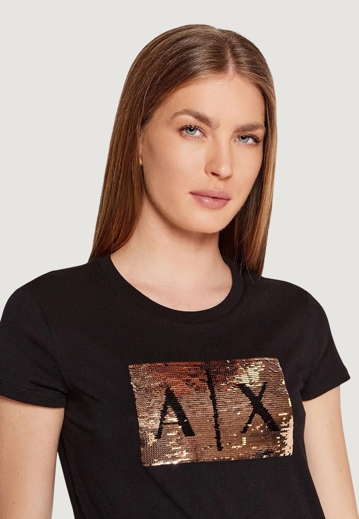 Armani Exchange T-shirt met Print Dames – Zwart