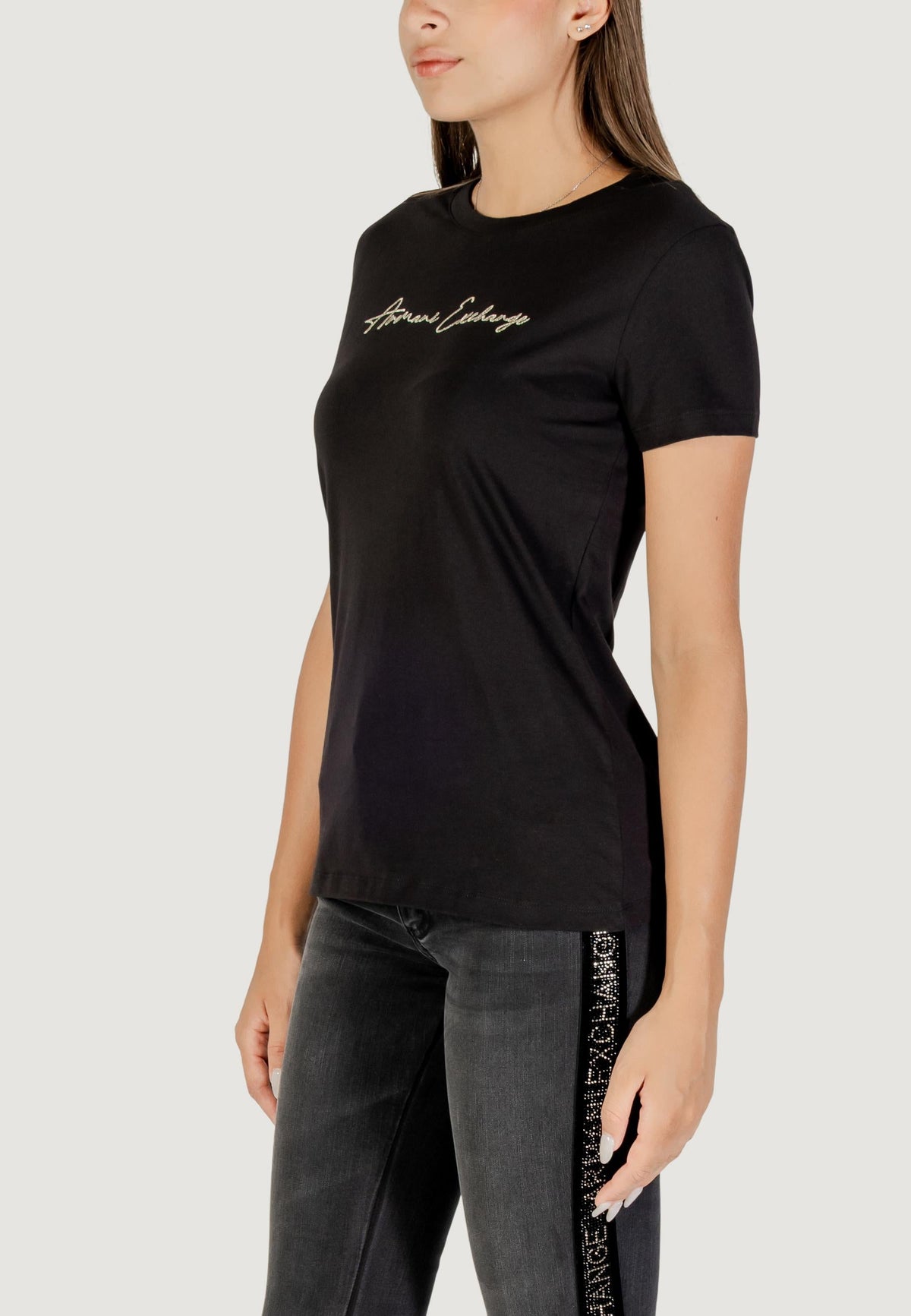 Armani Exchange T-shirt met Korte Mouwen Dames – Zwart