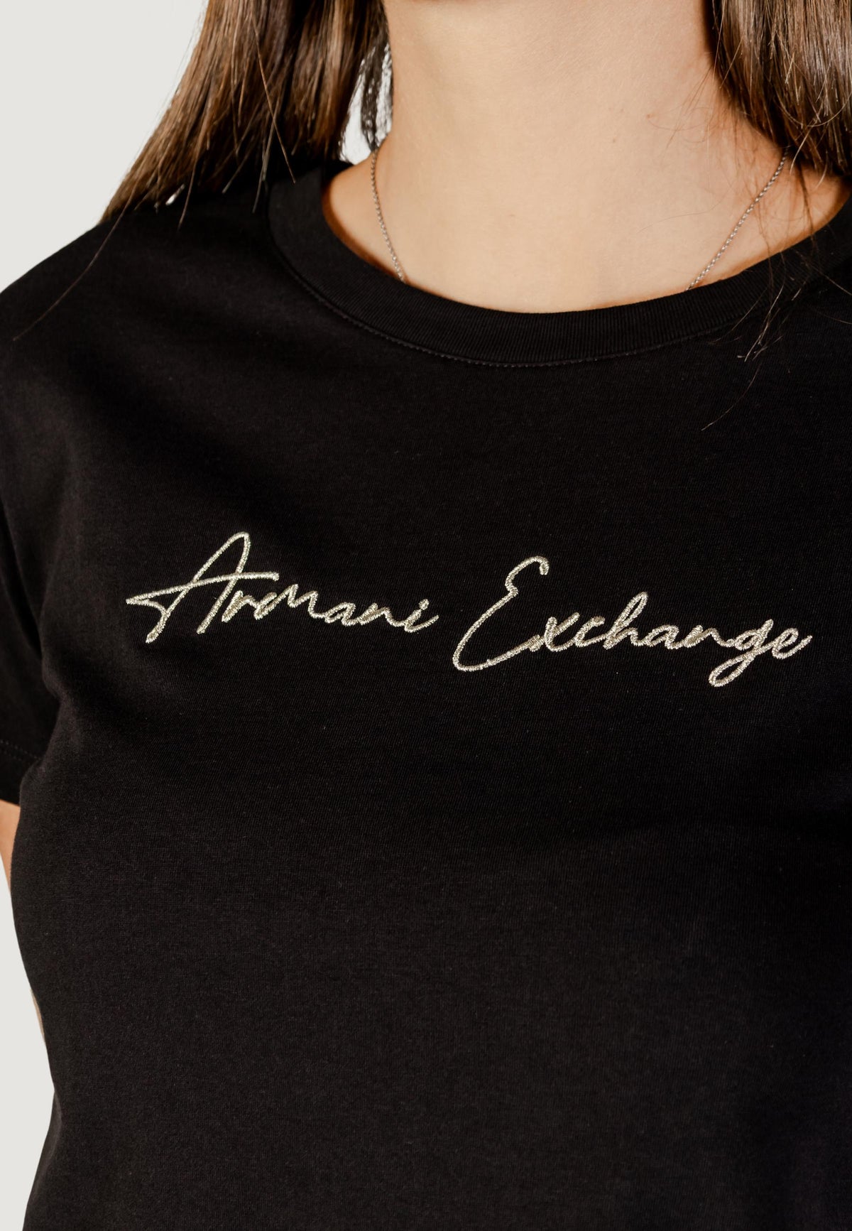 Armani Exchange T-shirt met Korte Mouwen Dames – Zwart