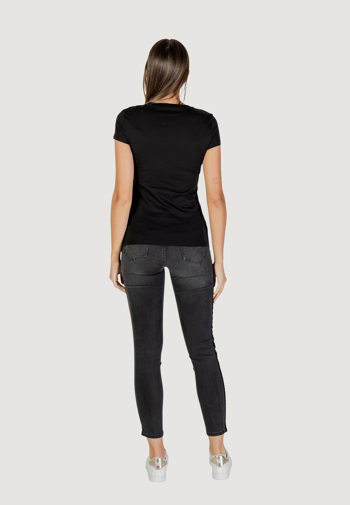 Armani Exchange T-shirt met Strass – Zwart