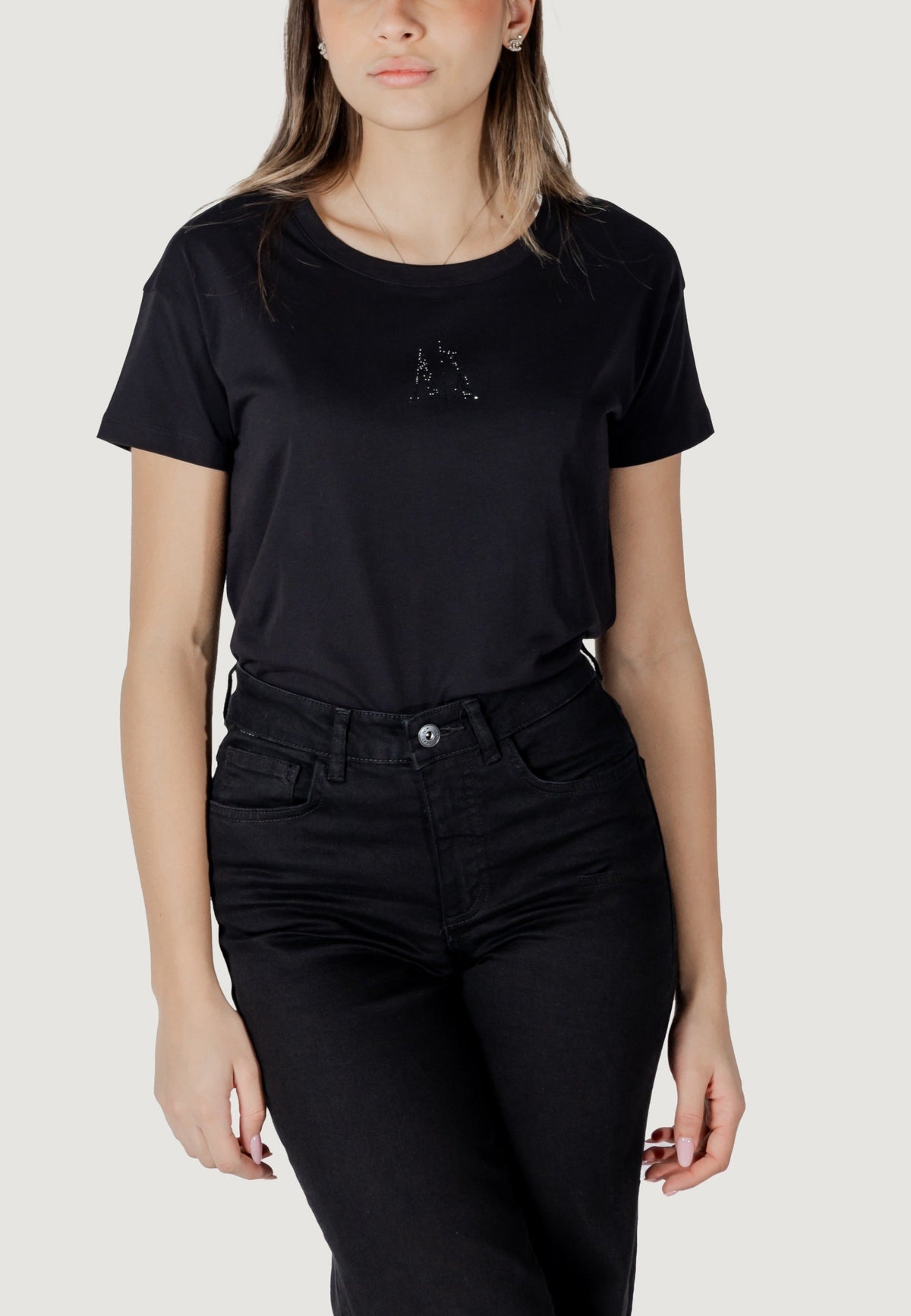 Armani Exchange T-shirt met Korte Mouwen Dames – Zwart