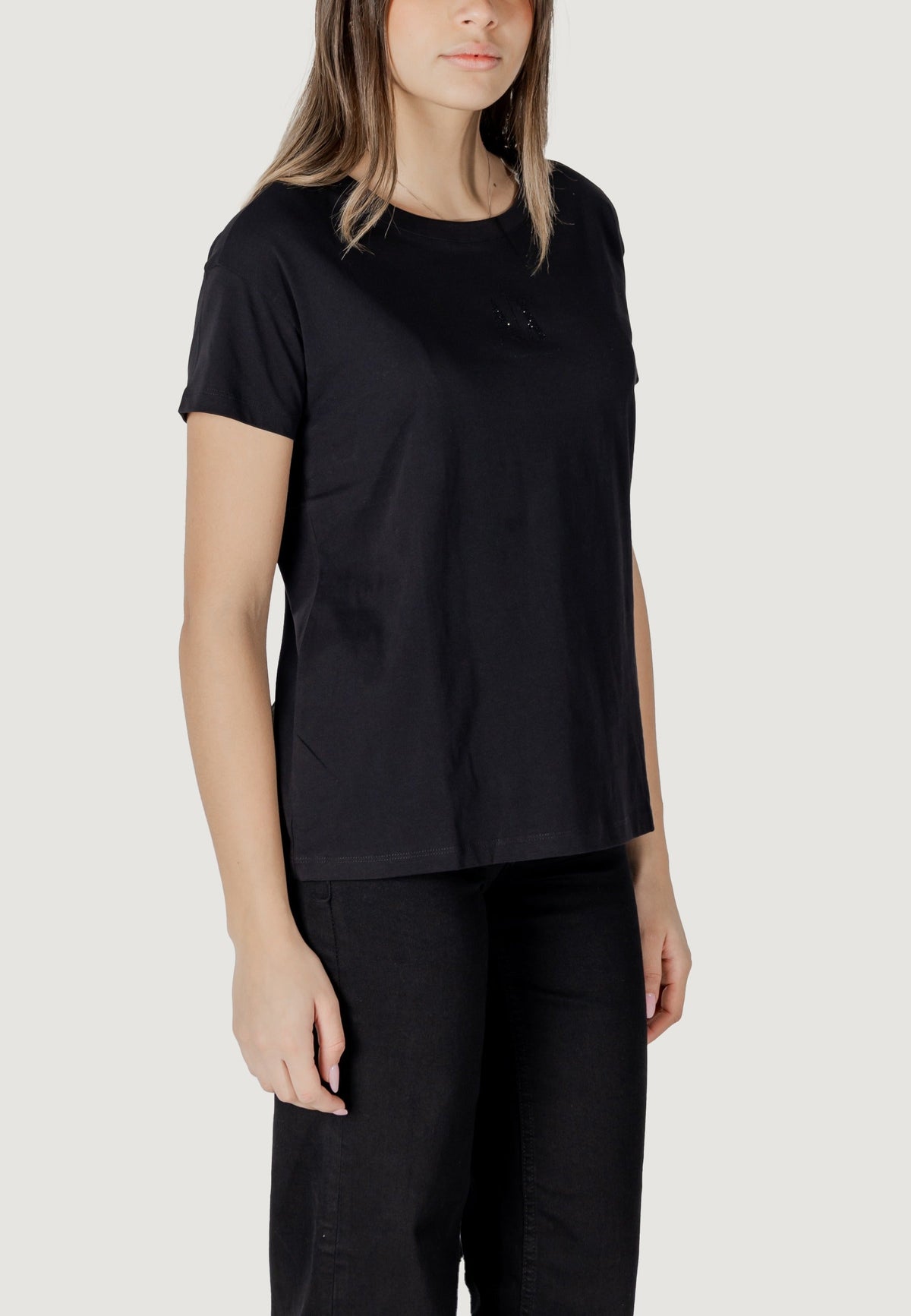 Armani Exchange T-shirt met Korte Mouwen Dames – Zwart