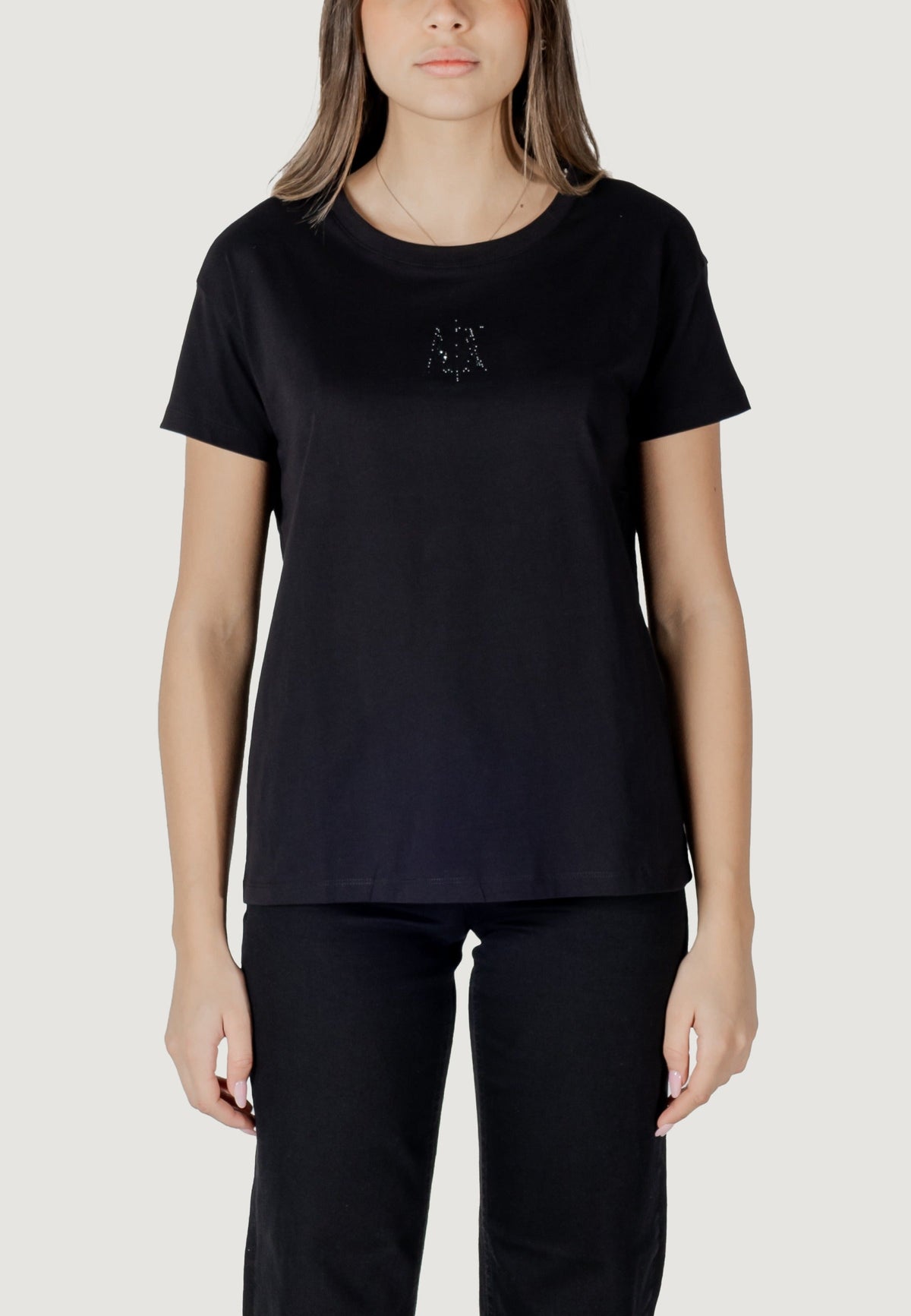 Armani Exchange T-shirt met Korte Mouwen Dames – Zwart