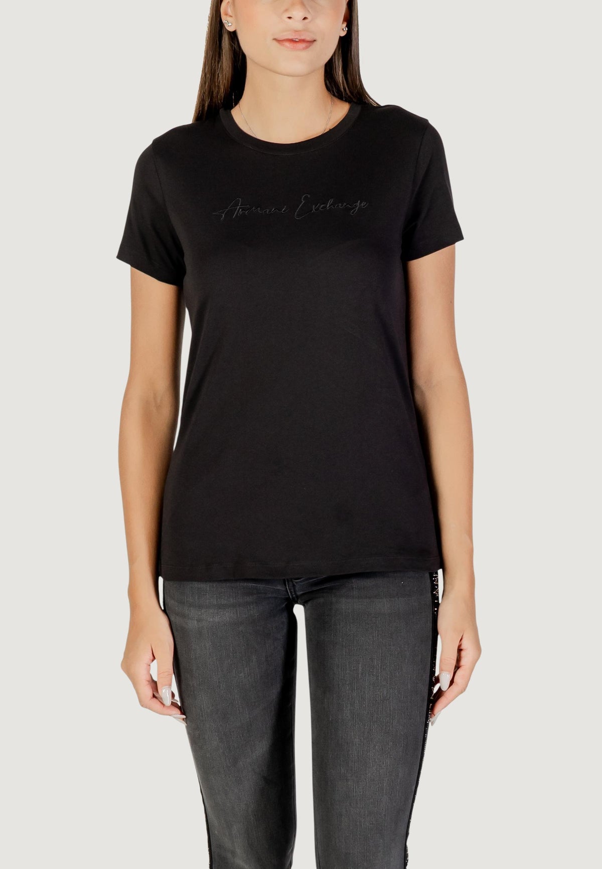 Armani Exchange T-shirt met Print Dames – Zwart