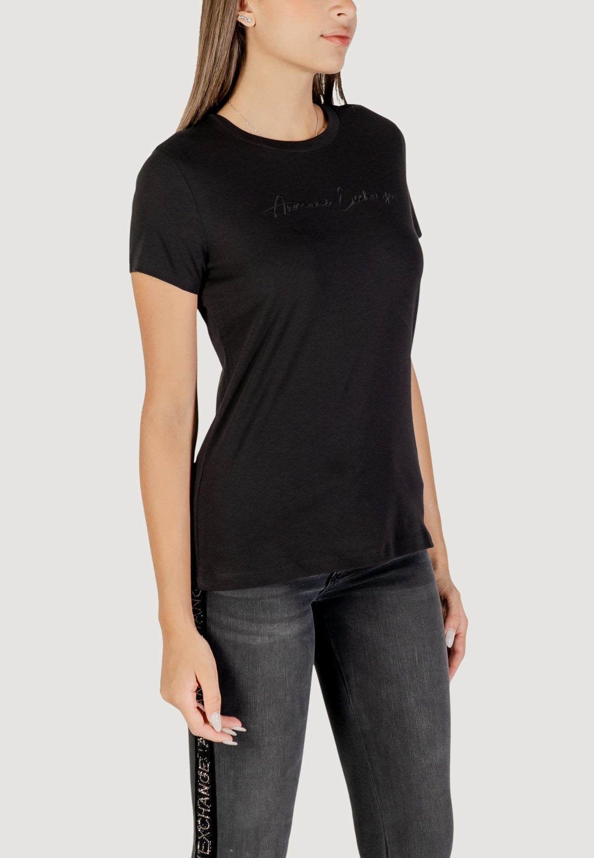 Armani Exchange T-shirt met Print Dames – Zwart